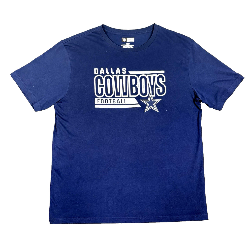 Dallas‎ Cowboys Football NFL Team Apparel Men's Large Navy Cotton T-Shirt